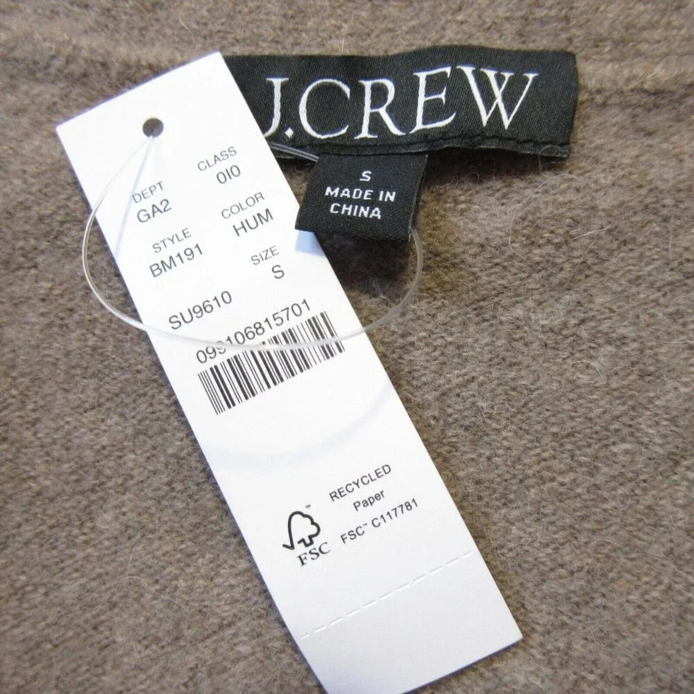 NWT J.Crew V-neck Cardigan in Umber Sparkle Crystals Supersoft Yarn Sweater S